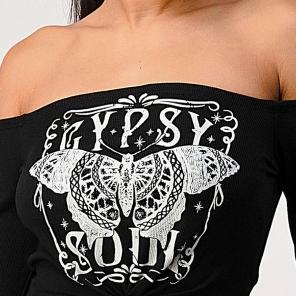 GYPSY SOUL OFF THE SHOULDER TOP WITH FRONT TIE - Picture 7 of 9